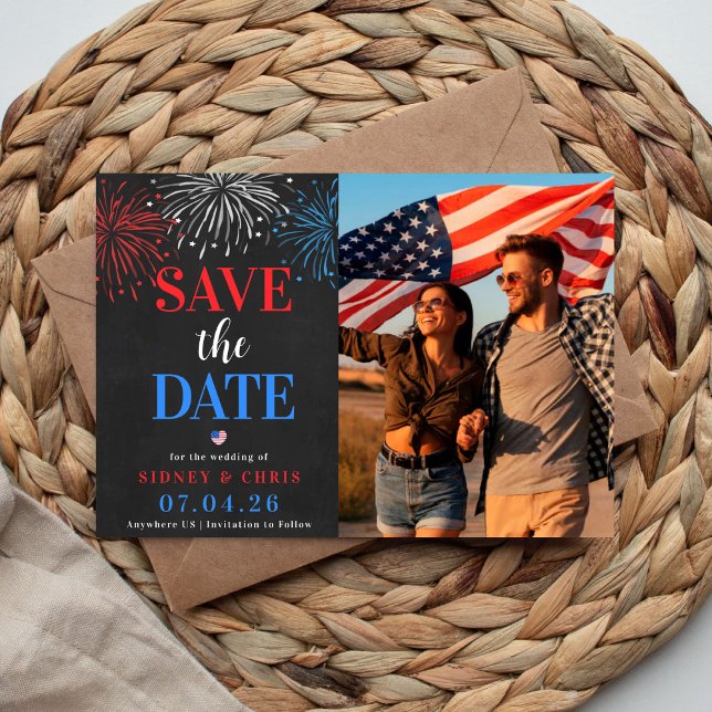 Convite Red White & I Do Save the Date (Criador carregado)