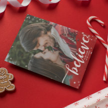 Red & White Sparkle Acredita no Natal Mágico