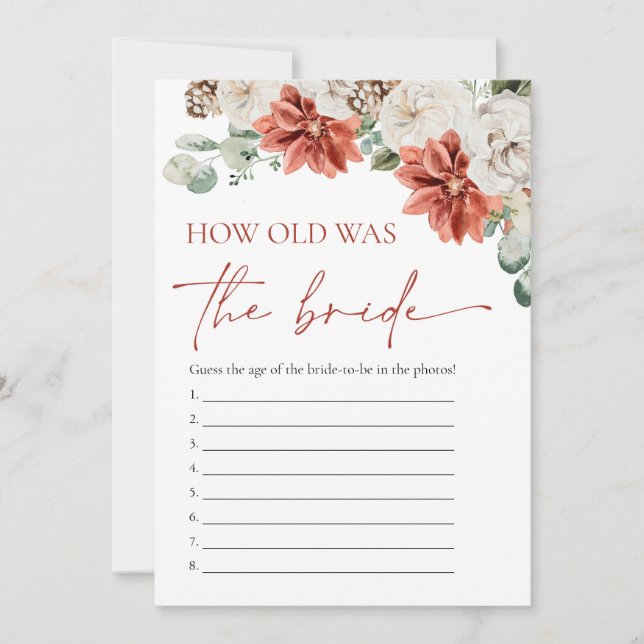 Convite Red Winter Christmas Quantos anos tinha o jogo da  (Frente)