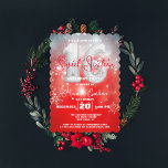 Convite Red Winter Wonderland Doce Dezesseis Aniversário<br><div class="desc">O tema do inverno personalizou o design de convites para 16 anos doce,  apresentando um fundo abstrato vermelho e branco com flocos de neve e com seu texto totalmente personalizável.</div>