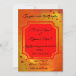 Convite Red & Yellow Traditional Wedding Invitation |
