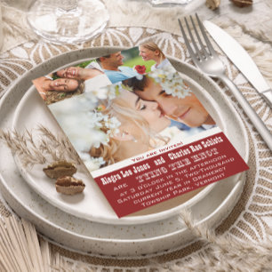 Convite Red Your Photo Wedings Invtions