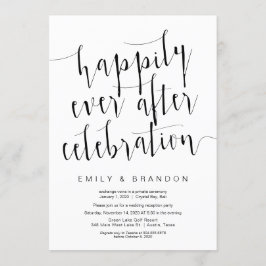 Convite Redação Moderna Editável de Preto, Elopemento de C