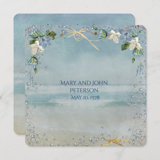 Convite Rede náutica com renovação do Vow de peixe estrela (Frente/Verso)