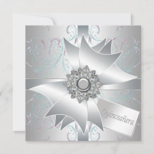 Convite Redemoinho Azul Verde Branco Quinceanera
