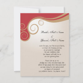 Convite Redemoinho do ouro no vermelho e no creme