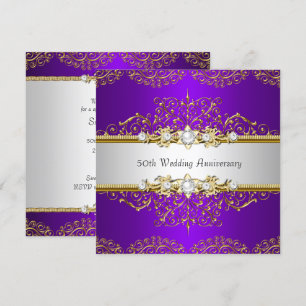 Convite Redemoinho Roxo Dourado Aniversário de 50 Anos de