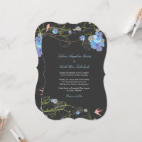 Redemoinhos de Hibisco Azul e Andorinhas Casamento