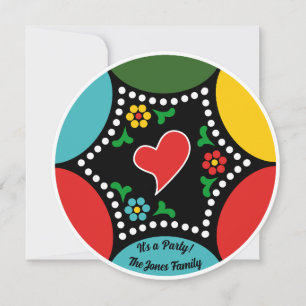 Convite redondo da Festa de Natal Portuguesa