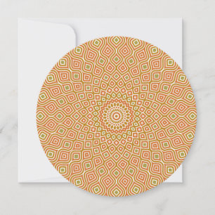 Convite Redondo Mosaic Whirlpool em Dourado e Oliv