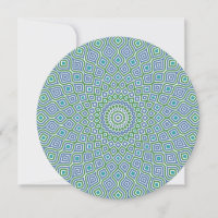Convite Redondo Mosaic Whirlpool em Verde Azulado