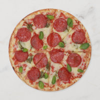 Convite redondo para festas de pizza - SRF