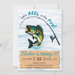 Convite Reel Pessoal na Diversão Aniversário de Pesca