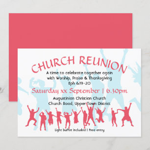 Convite REENCONTRO DE IGREJA Rosa Escuro Personalizável Mo