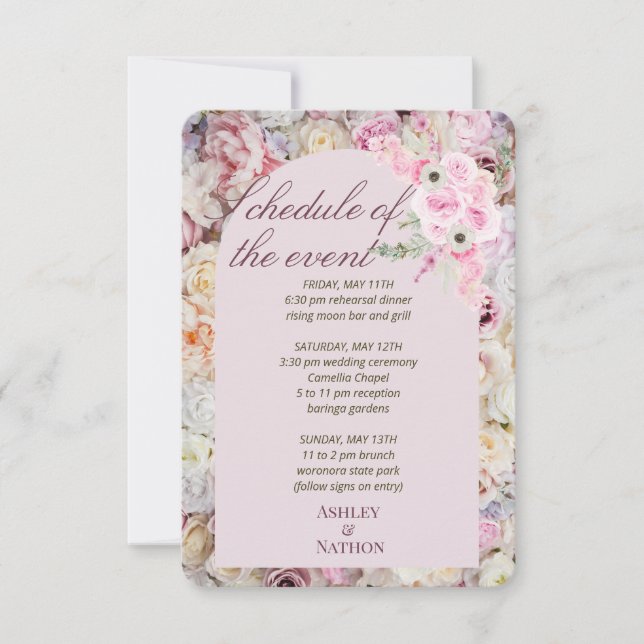 Convite Reensaio de Verão em Arca Floral Rainha Rosa Convi (Frente)