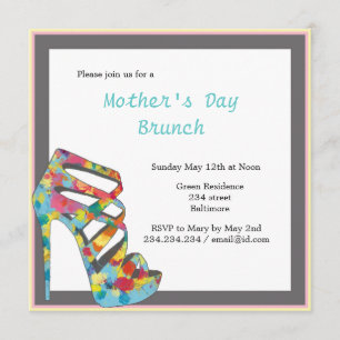 Convite Refeição matinal chique do dia das mães do salto