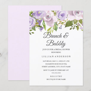 Convite Refeição matinal da aguarela roxa do Lilac e