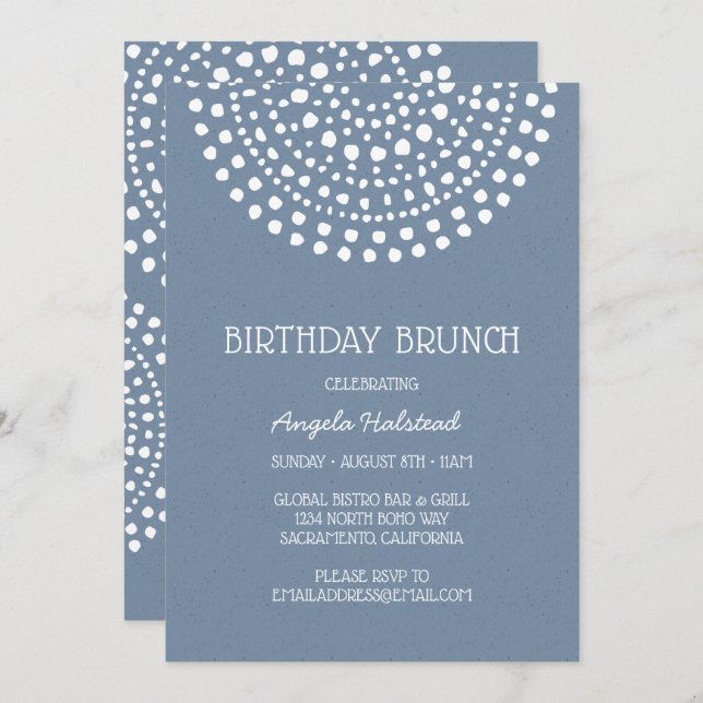 Convite Refeição matinal do aniversário de Boho Bali no (Frente/Verso)