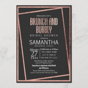 Convite Refeição matinal Dourado cor-de-rosa inclinada