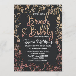 Convite Refeição matinal Dourado floral Dourado