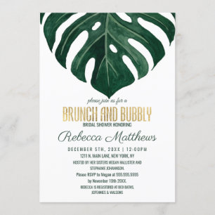 Convite Refeição matinal Dourado tropical moderna do