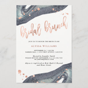 Convite Refeição matinal nupcial cinzenta cor-de-rosa do