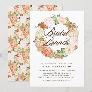 Convite Refeição matinal nupcial da grinalda floral