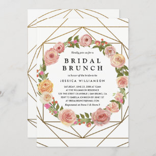 Convite Refeição matinal nupcial geométrica da grinalda