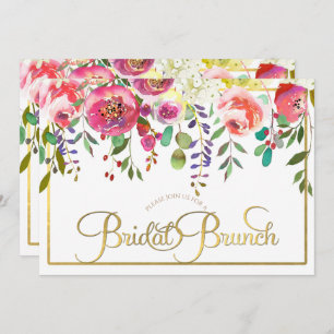 Convite Refeição matinal nupcial moderna das flores
