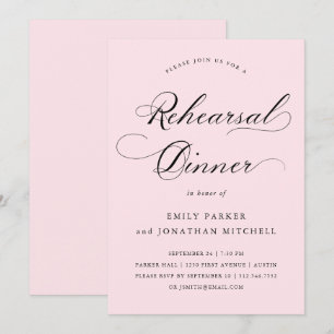 Convite Refinado Janto De Ensaio De Blush Rosa