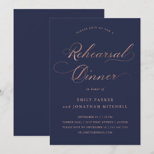 Convite Refinado  Rosa Dourado no Janto de ensaio do Marin