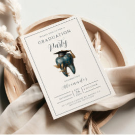 Convite Refined Blue Tooth Laurel Graduation