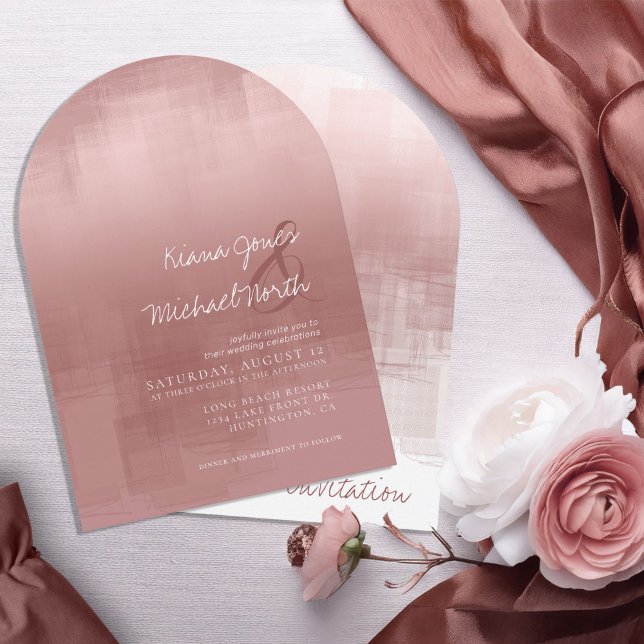 Convite Reflexões de Aquarela Arch Rosa de Canela ID774 (Criador carregado)