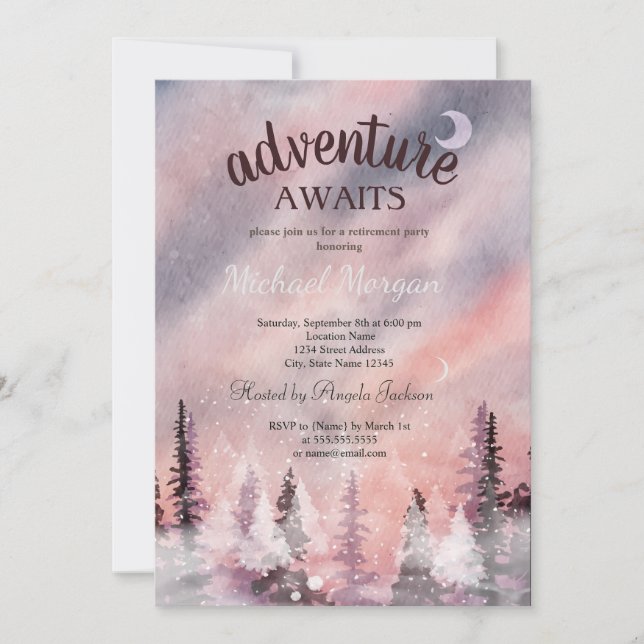 Convite Reforma da Floresta Verde na Paisagem de inverno (Frente)