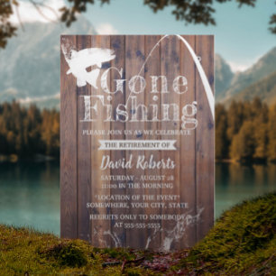 Convite Reforma da Madeira Rústica Com Pesca Reformada