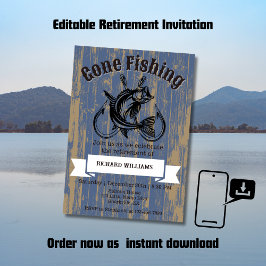 Convite Reforma Da Pesca Aposentada Madeira Rústica