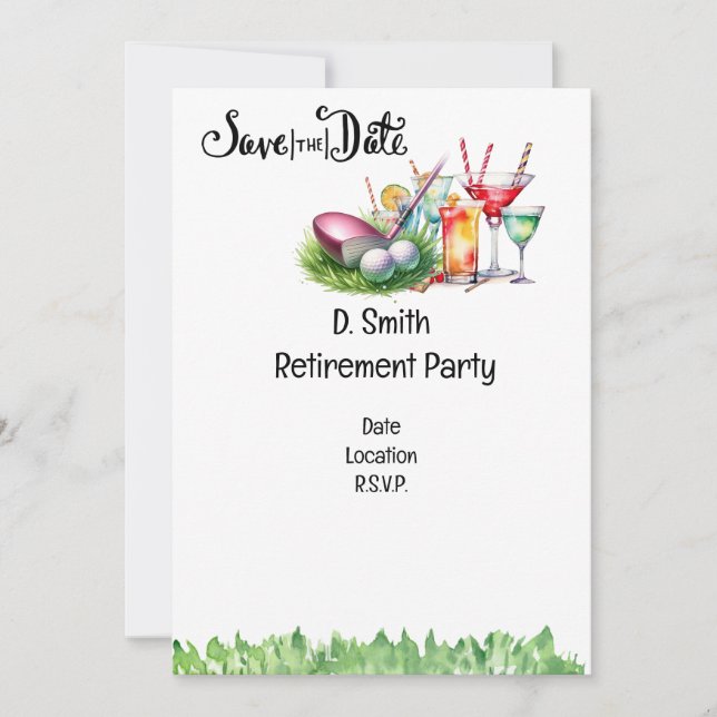 Convite Reforma de golfe para golfista feminino (Frente)