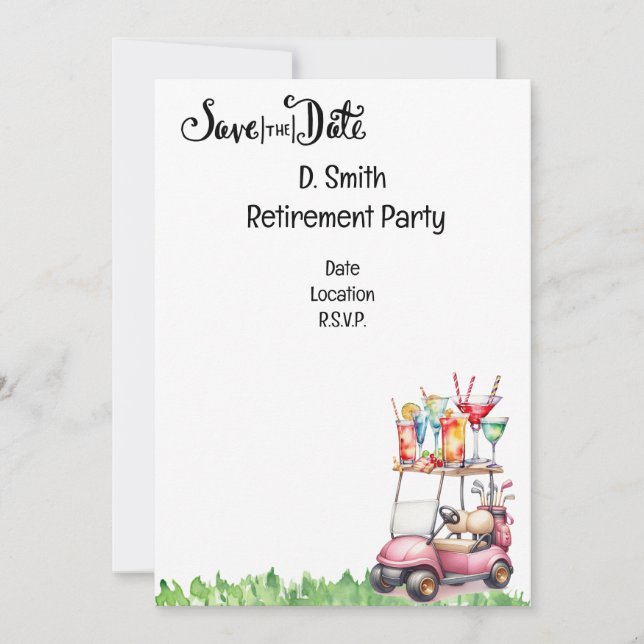 Convite Reforma de golfe para golfista feminino (Frente)