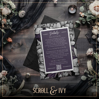 Convite Regal Lilac, Brilhante Pormenores de Casamento de