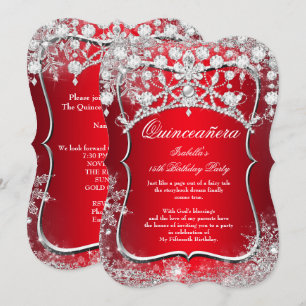 Convite Regal Vermelho Quinceanera 15º Inverno Mágico