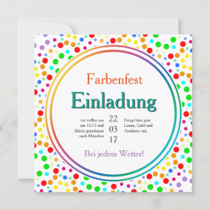 Convite Regenbogen Einladung