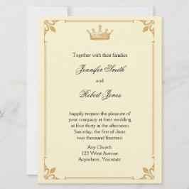 Convite Regência da Coroa no Casamento Dourado e de Marfim