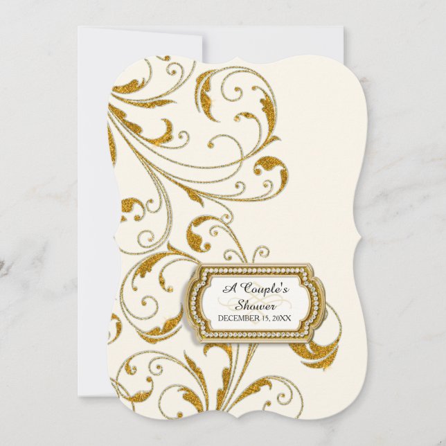 Convite Regência de Hollywood Antiga do Chá de panela Glam (Frente)