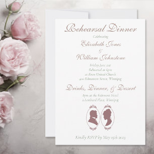 Convite Regency Bridgerton Pink Roses Cameos