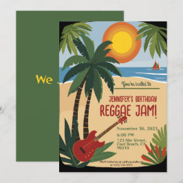 Convite Reggae de Aniversário de Bestie Personalizado