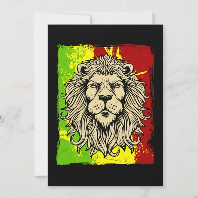 Convite Reggae Jamaican Lion Rasta African (Frente)