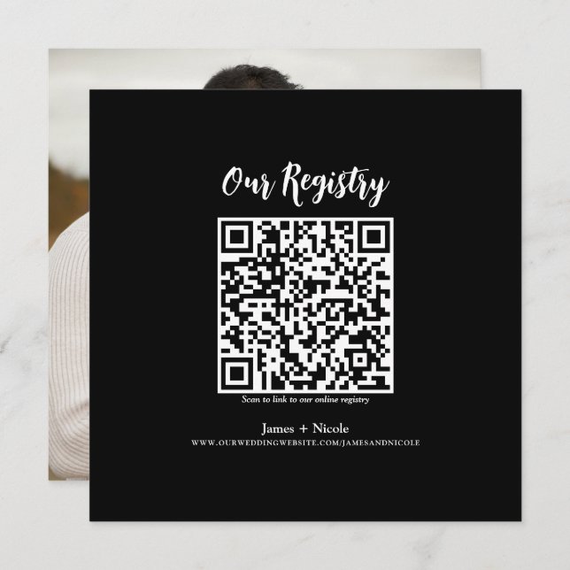 Convite Registro de Casamento Digitalizável de Código QR M (Frente/Verso)
