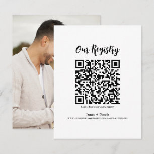 Convite Registro de Casamento Minimalista com Código QR Es