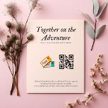 Convite Registro De Casamentos Fundo Honeymoon Qr Code Gif<br><div class="desc">Apresentando nosso versátil cartão de convite para casamentos, onde cada detalhe é totalmente personalizável. Dos seus nomes aos detalhes de pagamento (Venmo, PayPal, Zelle, etc.), incorpora um código de QR digitalizável e uma mensagem sincera para criar um design de casamento verdadeiramente único. Quer você esteja solicitando contribuições para o seu...</div>