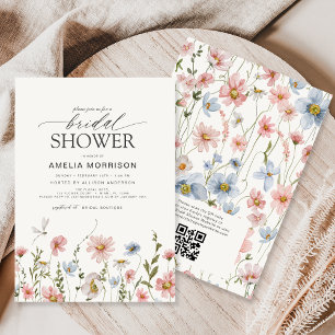 Convite Registro de Código QR de Jardim de Flores Silvestr